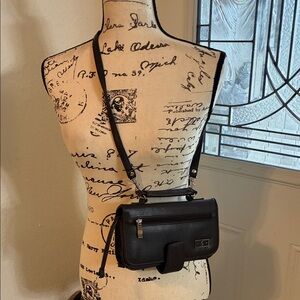 Dark Brown Faux Leather Crossbody Bag